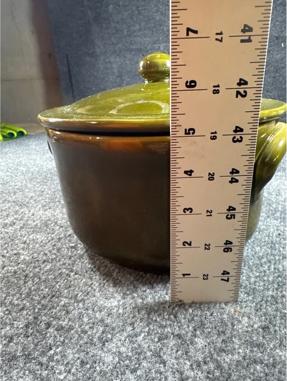 Bizzirri Italy Green Ceramic Covered Casserole Dish Lid Oven Safe Vintage Style